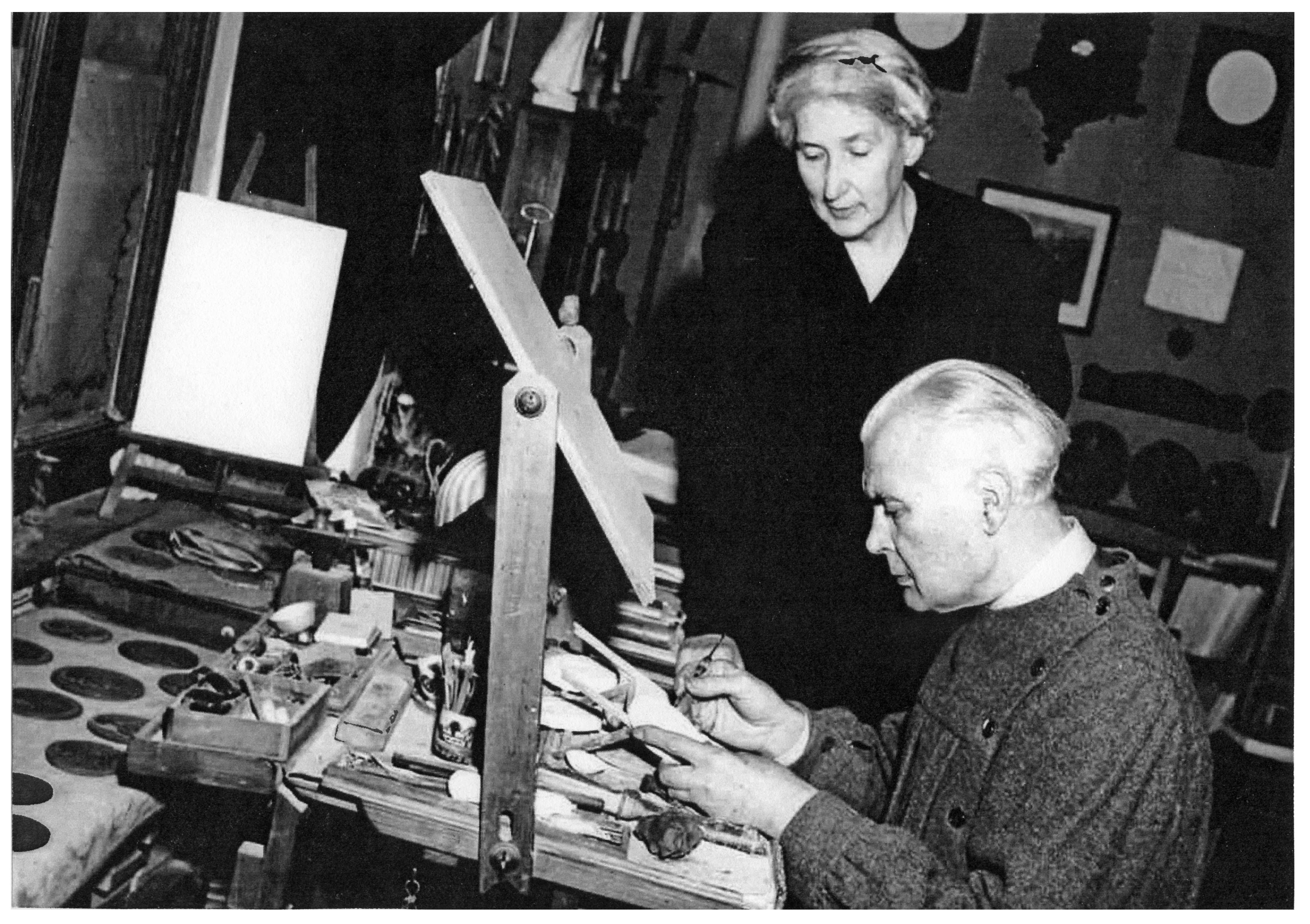Aurelio e Melania nello studio