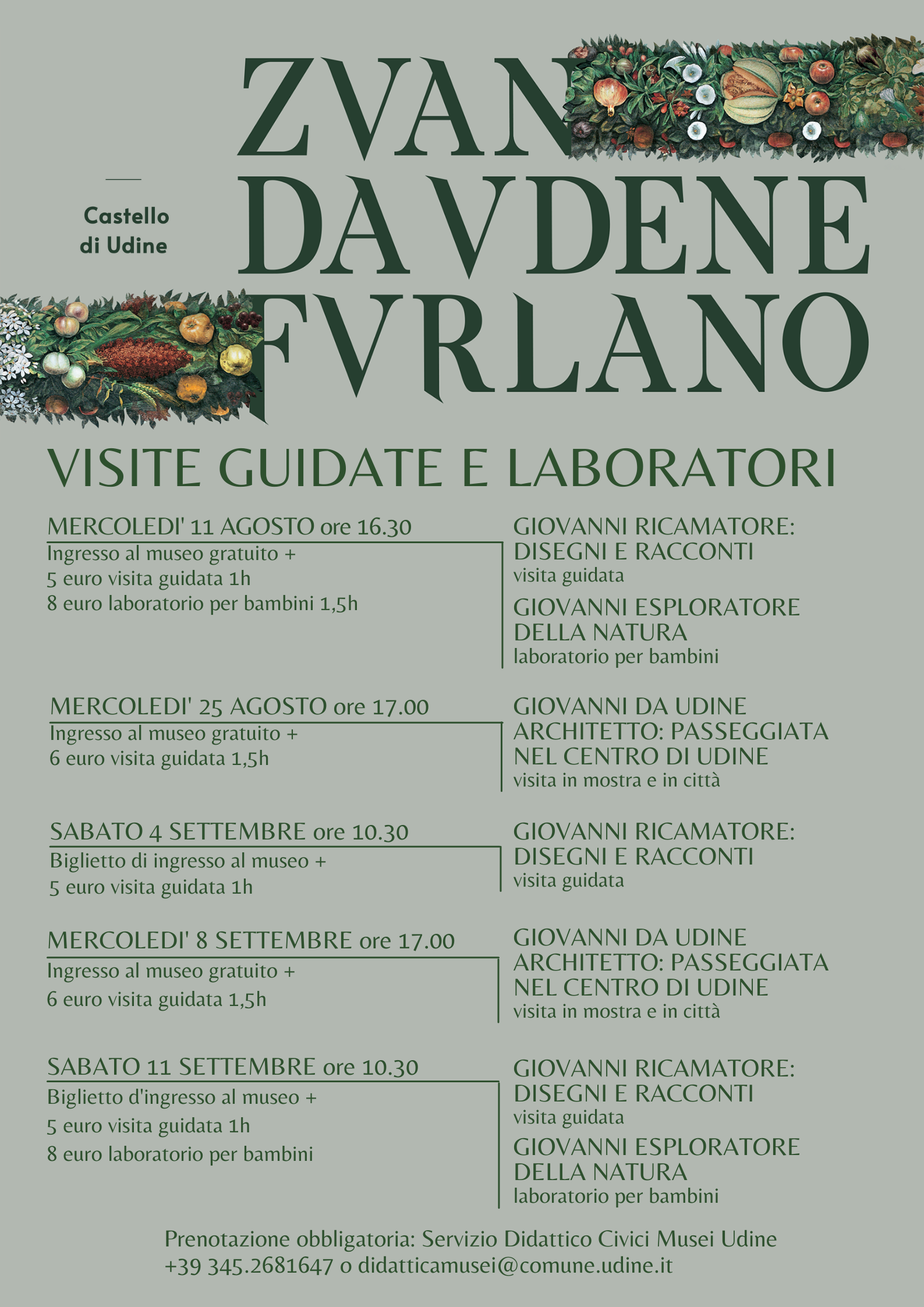 GIOVANNI DA UDINE agosto e settembre